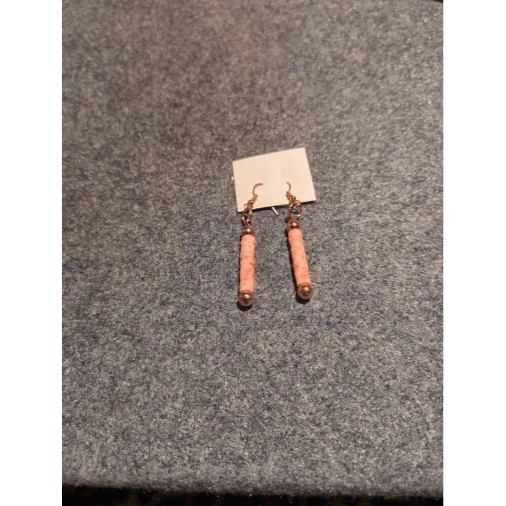 Rose gold and pink flatbread earrings